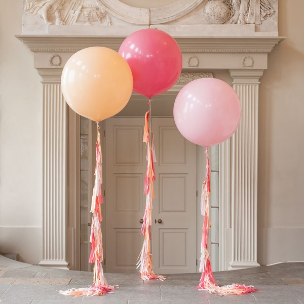 Peach Blossom Giant Tassel Tail Balloon Balloon Trio