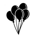 Air Balloon, Bunch of Balloons. Flat Vector Icon illustration. Simple black symbol on white background. Air Balloon, Bunch of Balloons sign design template for web and mobile UI element