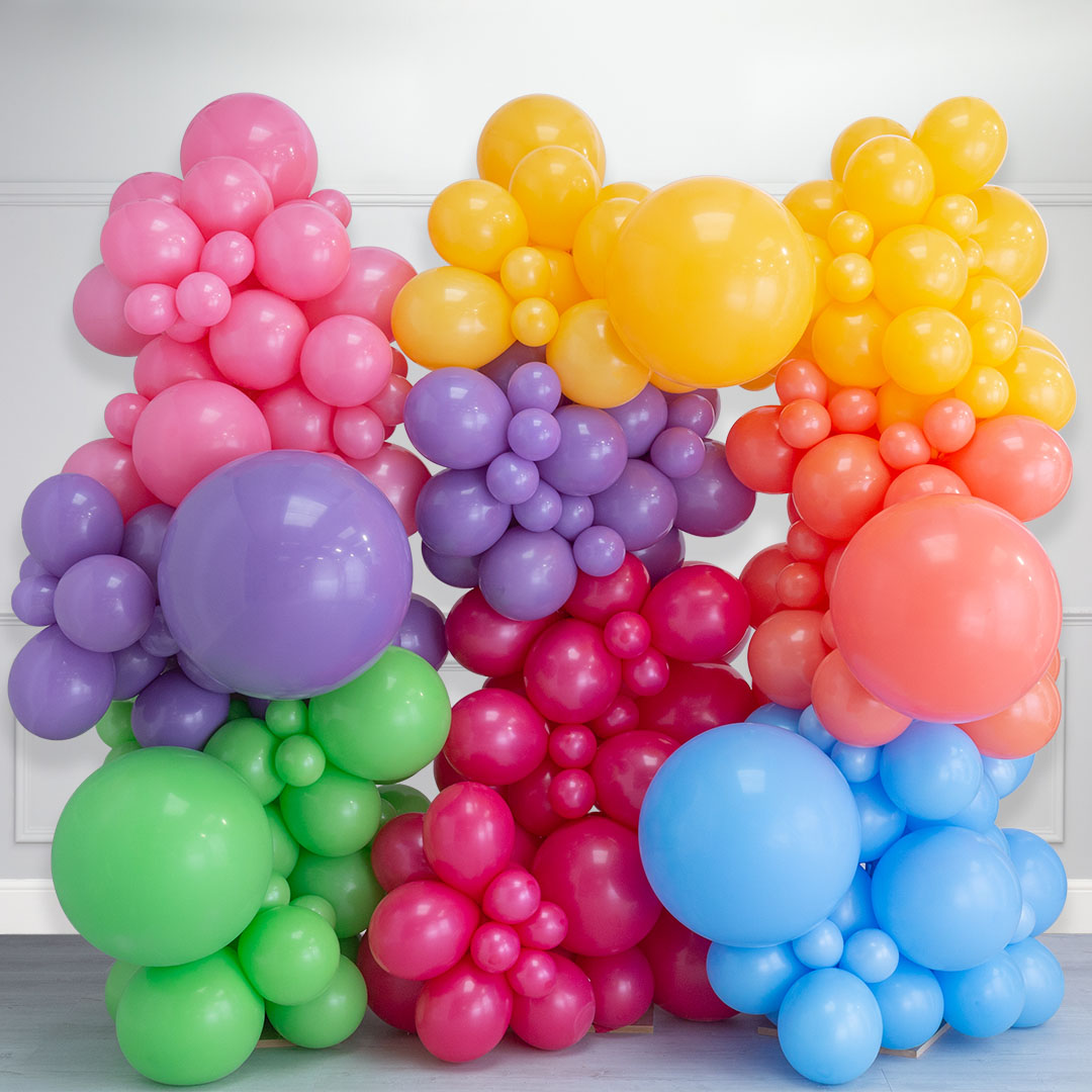 Pastel Rainbow Balloon Wall Delivered Ready-Made Farnborough
