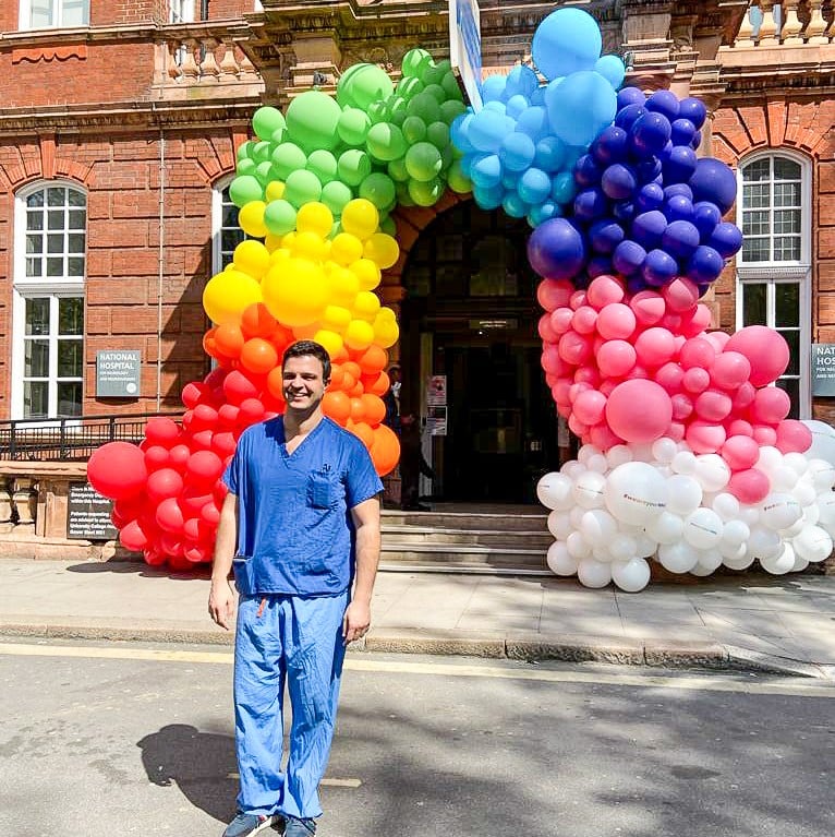 NHS Rainbow Balloon Arch