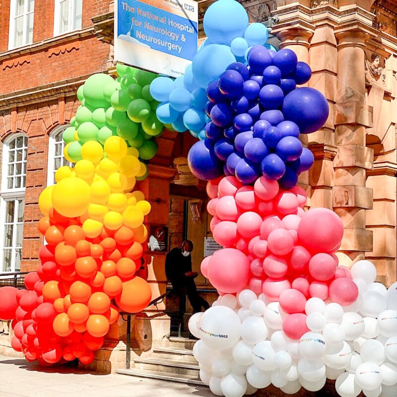 NHS Rainbow Balloon Arch