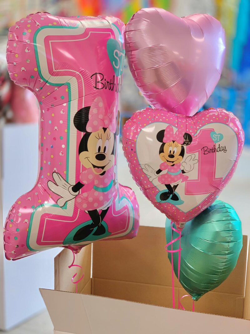 Minnie Mouse 1st Birthday Balloons Delivered