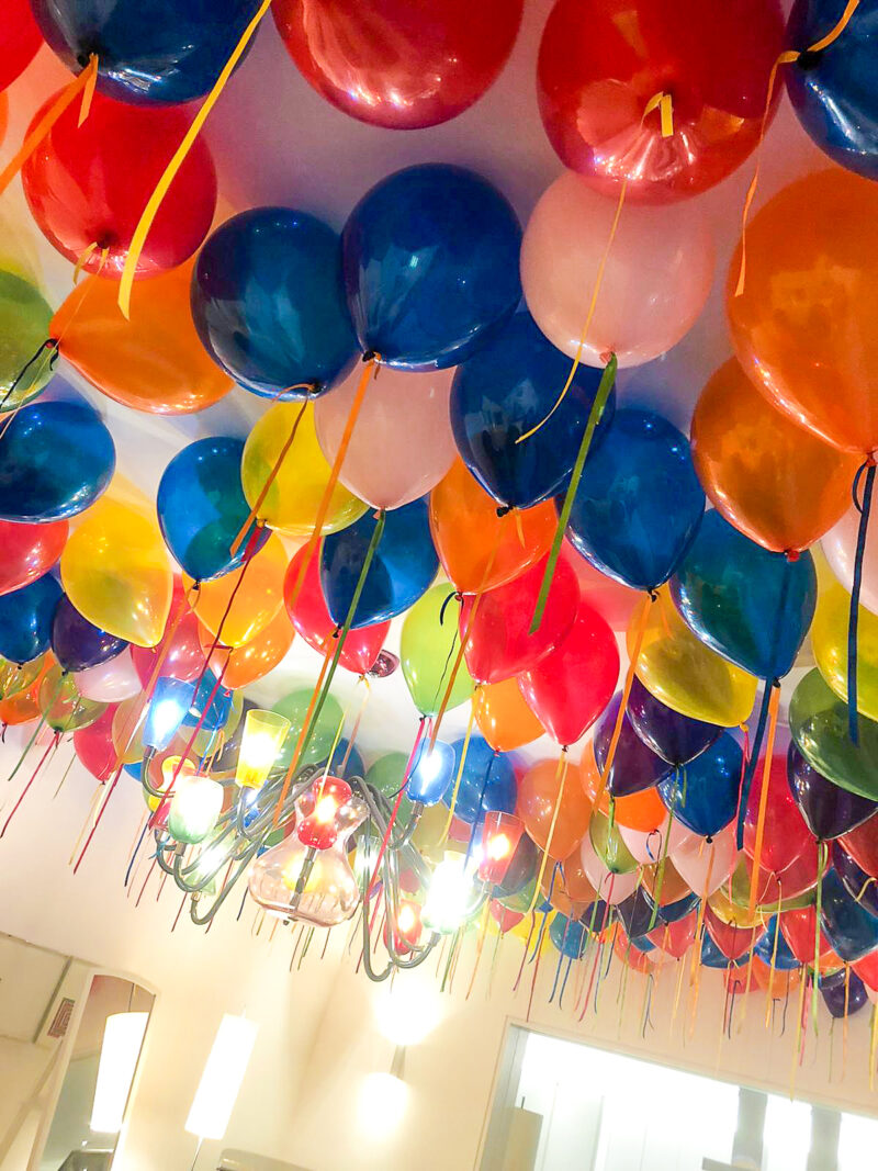Rainbow Ceiling Balloons