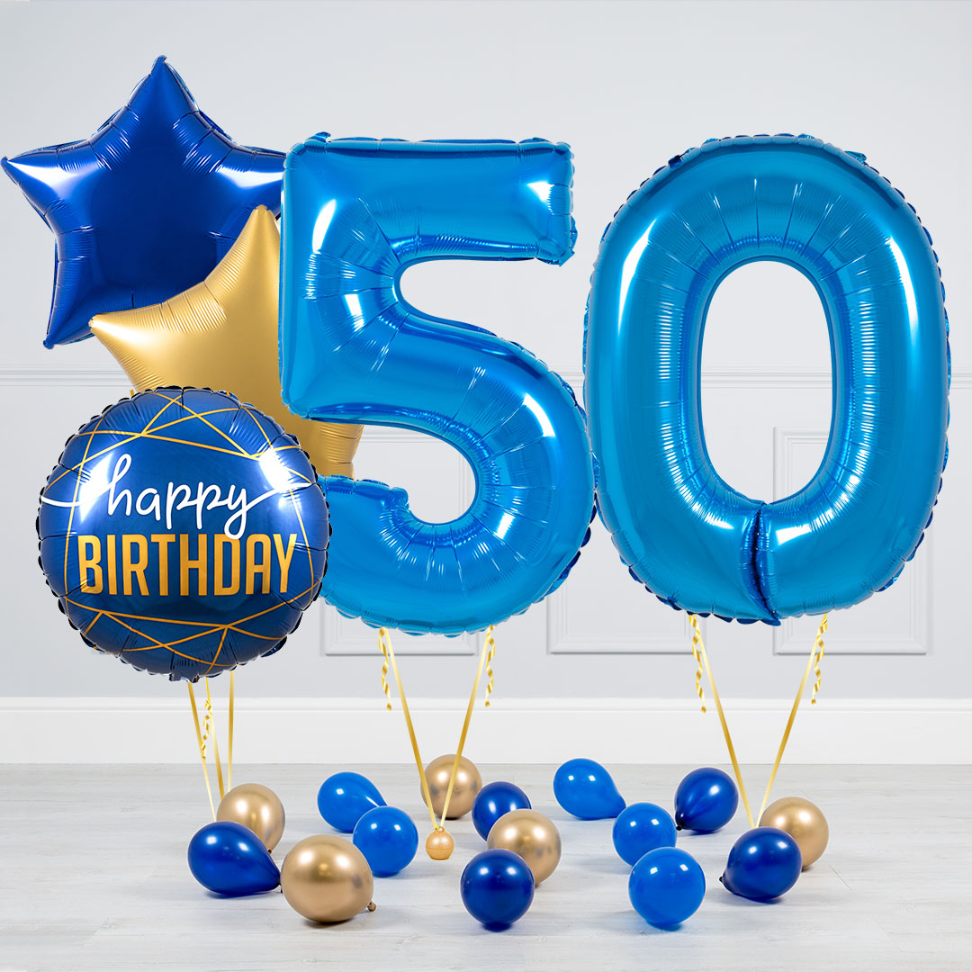 50th Birthday Balloon Numbers Delivered