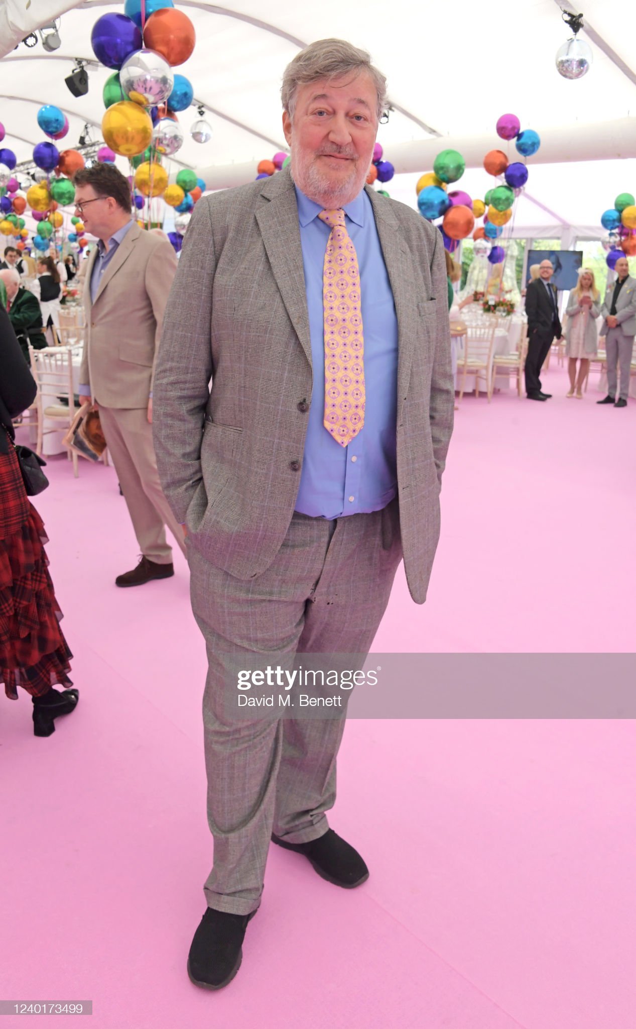 STRATFORD-UPON-AVON, ENGLAND - APRIL 23:  Stephen Fry attends Shakespeare's Birthday lunch presented by Pragnell and hosted by Alexander Armstrong in the grounds of the Royal Shakespeare Company on April 23, 2022 in Stratford-upon-Avon, England. (Photo by David M. Benett/Dave Benett/Getty Images for George Pragnell LTD)
