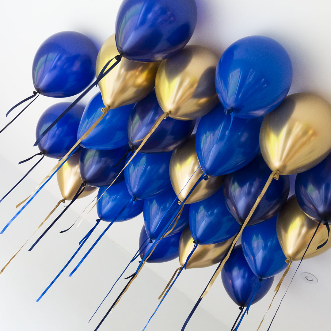 Sapphire Blue Helium Ceiling Balloons Delivered (2)